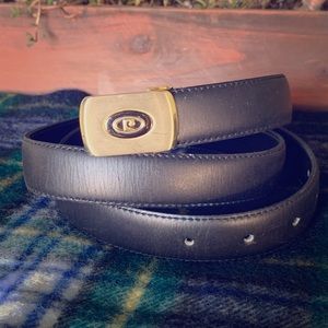 Vintage Pierre Cardin Black Leather Belt Size 36